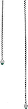 David Yurman Lariat Necklace in sterling silver with green gemstones