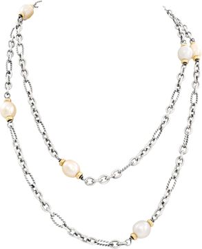 David Yurman long Sterling Silver  chain/necklace with 18k Yellow Gold Chain/Necklace With Toggle Clasp. Jewelry Collection