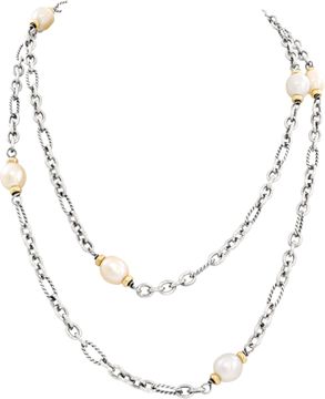 David Yurman long Sterling Silver  chain/necklace with 18k Yellow Gold Chain/Necklace With Toggle Clasp.