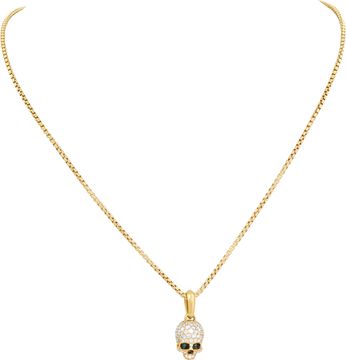 David Yurman Memento Mori Skull And Chain In 18k Yellow Gold David Yurman Memento Mori Skull And Chain In 18k Yellow Gold