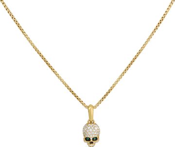 David Yurman Memento Mori Skull And Chain In 18k Yellow Gold
