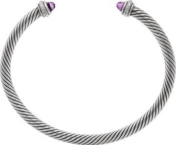 David Yurman Micro Cable Flex sterling silver & 14k yellow gold Amethyst