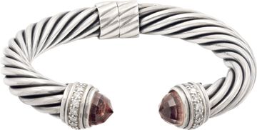 David Yurman Morganite and diamond cable bracelet in sterling silver Bracelet Collection