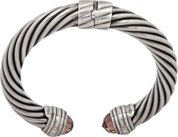 David Yurman Morganite and diamond cable bracelet in sterling silver