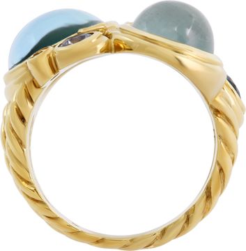David Yurman "Mosaic" Ring With Gemstones and Diamonds in 18k Yellow Gold
