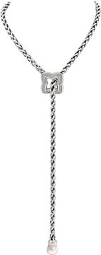 David Yurman Natural Diamond Lariat sterling silver necklace