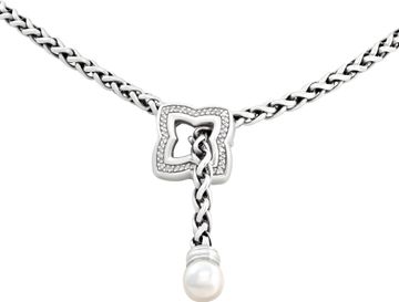 David Yurman Natural Diamond Lariat sterling silver necklace