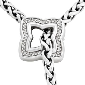 David Yurman Natural Diamond Lariat sterling silver necklace