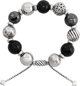David Yurman Onyx & Hematine elemnt bead bracelet
