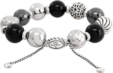 David Yurman Onyx & Hematine elemnt bead bracelet