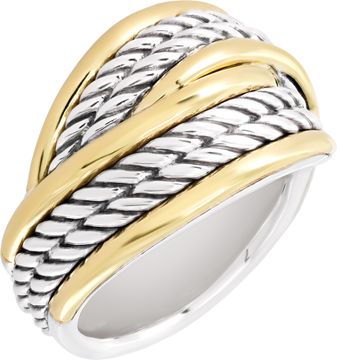 David Yurman Yellow Gold and Sterling Silver Ring