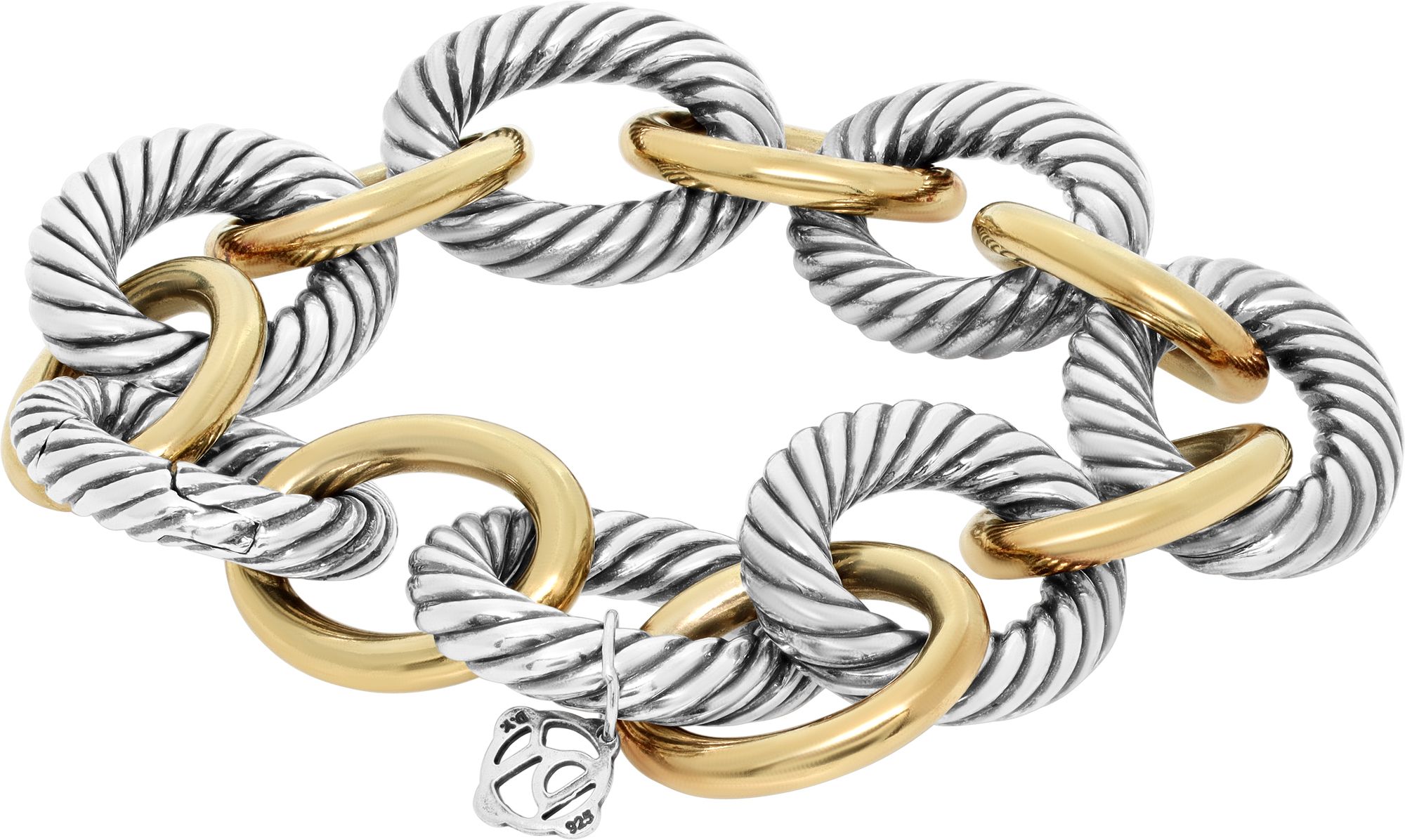 アクセサリー Silver Oval Link Chain Bracelet Vintage David Yurman oval link chain bracelet in 18k & Sterling silver.