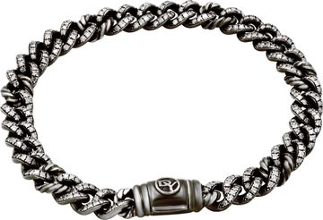 David Yurman pave diamond link bracelet in black rhodium plated sterling silver