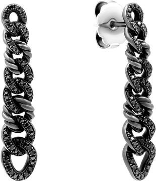 David Yurman pave diamond link earrings in black rhodium plated sterling silver Earring Collection