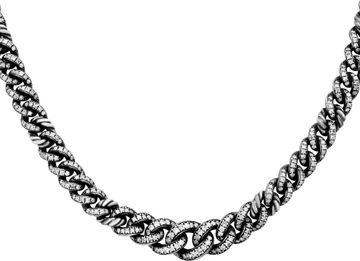 David Yurman pave diamond link necklace in black rhodium plated sterling silver