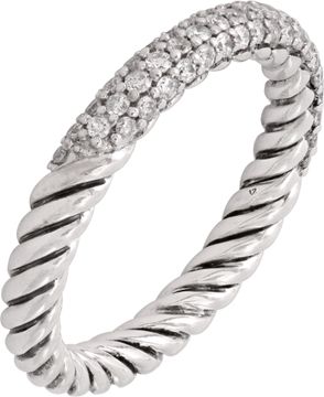 David Yurman pave stack ring in starling silver with diamonds