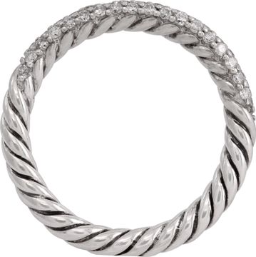 David Yurman pave stack ring in starling silver with diamonds