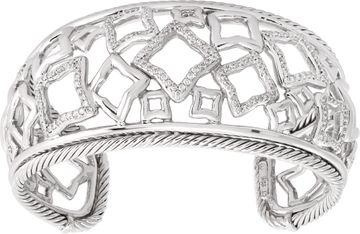 David Yurman Quatrefoil diamond and sterling silver bangle Bracelet Collection