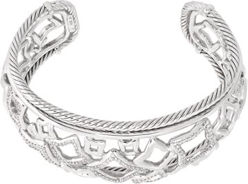David Yurman Quatrefoil diamond and sterling silver bangle