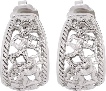 David Yurman Quatrefoil earrings in sterling silver with diamonds