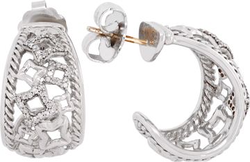 David Yurman Quatrefoil earrings in sterling silver with diamonds