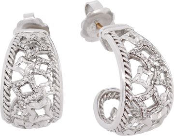 David Yurman Quatrefoil earrings in sterling silver with diamonds