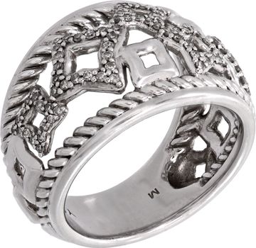 David Yurman Quatrefoil ring in sterling silver with diamonds