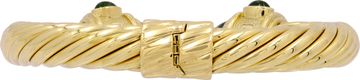 David Yurman Renaissance bracelet in 18k yellow gold green malachite