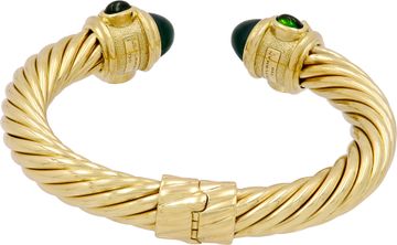 David Yurman Renaissance bracelet in 18k yellow gold green malachite