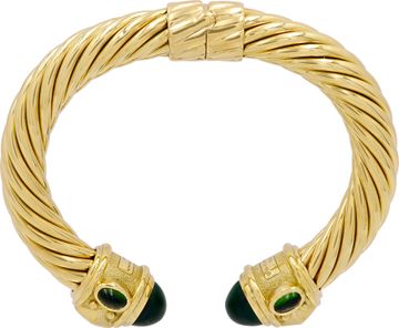 David Yurman Renaissance bracelet in 18k yellow gold green malachite