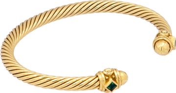 David Yurman Renaissance CableSpira emerald bracelet in 18k yellow gold