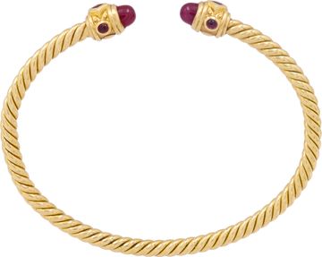 David Yurman Renaissance CableSpira Ruby Bracelet in 18k yellow gold
