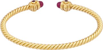David Yurman Renaissance CableSpira Ruby Bracelet in 18k yellow gold
