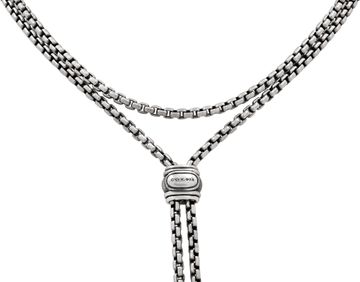 David Yurman Renaissance Tassel Necklace Sterling SIlver with Diamonds