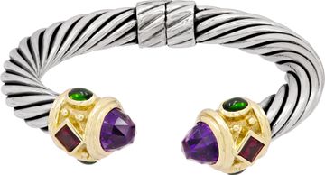 David Yurman Renissance bracelet in sterling silver and 14k yellow gold with colored stones