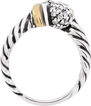 David Yurman ring with diamond accents