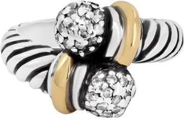 David Yurman ring with diamond accents
