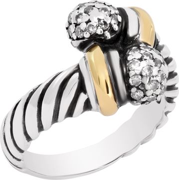 David Yurman ring with diamond accents