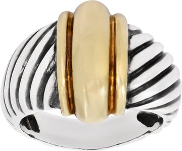 David Yurman "Shrimp" Dome Design ring in 14k yellow gold and sterling silver Ring Collection