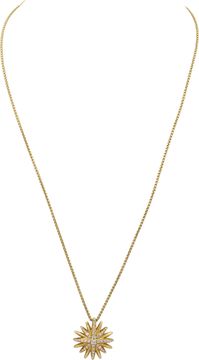 David Yurman Starburst Pendant Necklace in 18k yellow gold with diamonds