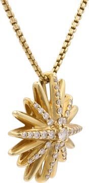 David Yurman Starburst Pendant Necklace in 18k yellow gold with diamonds