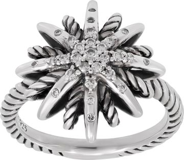 David Yurman Starburst Ring in sterling silver with diamonds Ring Collection
