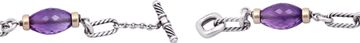 David Yurman sterling silver and amethyst beads Figaro bracelet