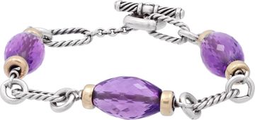 David Yurman sterling silver and amethyst beads Figaro bracelet Bracelet Collection