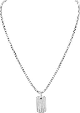 David Yurman Sterling Silver Box Chain Necklace with Diamond Pendant