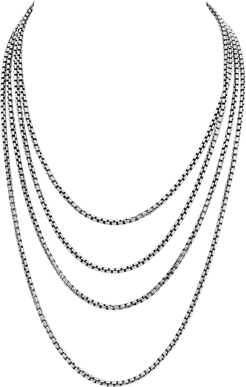 David Yurman sterling silver boxchain necklace with 14k gold