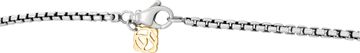 David Yurman sterling silver boxchain necklace with 14k gold accents, 6 ft long