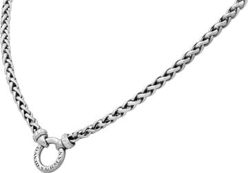 David Yurman Sterling Silver Single Wheat Chain Necklace with diamonds