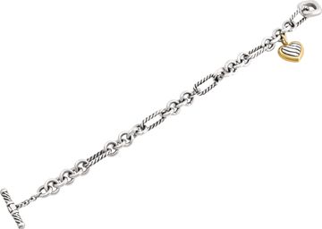 David Yurman Toggle Heart Charm Bracelet sterling silver & 14k yellow gold