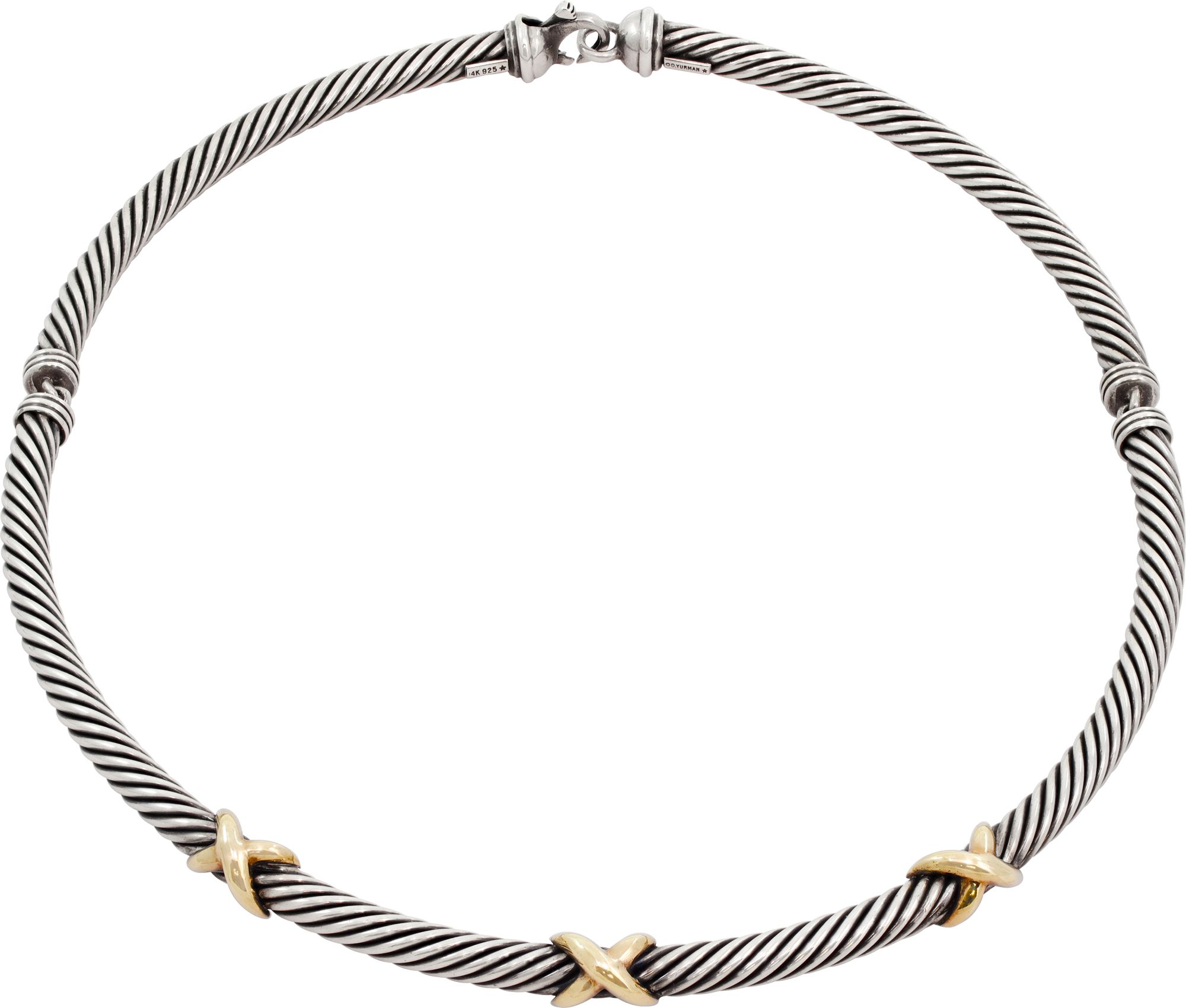 アクセサリー David Yurman David Yurman Triple X Cable Collar Necklace in sterling silv